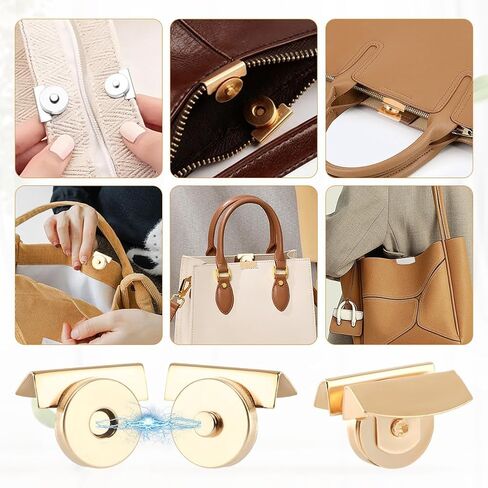 24 Sets Magnetic Snaps Buttons, No-Sew Metal Magnetic Buttons Clasps Purse Closure, Suitable for Bags, Clothing, Crafts, DIY Accessories(Edition:A) in Kuwait