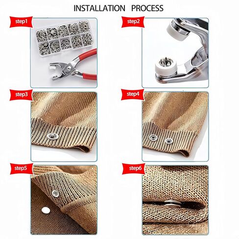 100-piece Metal Snap Button Set, Including Pliers and Pressing Tools, Suitable for DIY Crafts, Garment Sewing, Baby Clothing Sewing Snap Button Set (Colorful Cutout) in Saudi Arabia