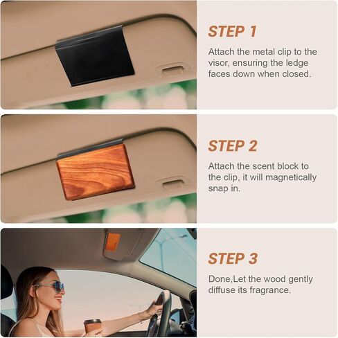Car Air Freshener, Wood Air Freshener, Car Odor Eliminator for Visor Clip, 3-Pack Variety Scent Refill, Long Lasting - CLIP INCLUDED (Cabana-Pine-Orchard) in Saudi Arabia