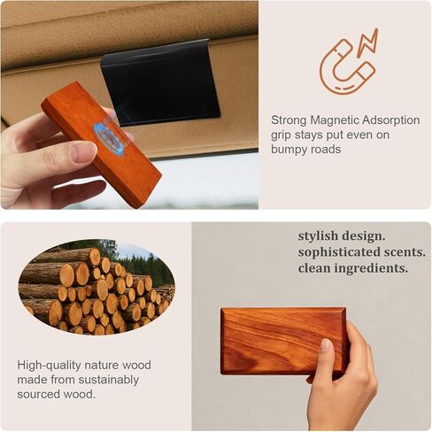 Car Air Freshener, Wood Air Freshener, Car Odor Eliminator for Visor Clip, 3-Pack Variety Scent Refill, Long Lasting - CLIP INCLUDED (Cabana-Pine-Orchard) in Saudi Arabia