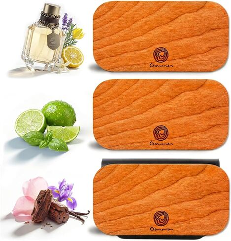 Car Air Freshener - Wood Air Freshener for Visor Clip - Long Lasting Car Odor Eliminator - Vehicle Scent Diffuser - Variety Scent Refill (Sandalwood - Cologne - Lime, CLIP INCLUDED) in Saudi Arabia