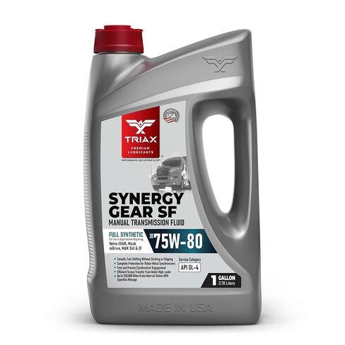 Triax Synergy Gear SF 75W-80 GL-4 Synthetic Transmission Fluid Compatible with Volvo iShift and Mack mDrive (1 Gal) in Saudi Arabia