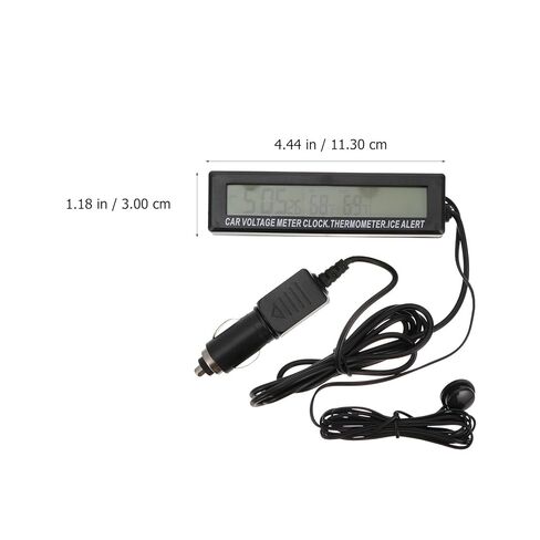 Car Digital Clock with Dual Temperature Display and Voltage Monitor, 12v LED Backlight Auto Electronic Thermometer for Vehicle Dashboard, Orange and Light in Saudi Arabia