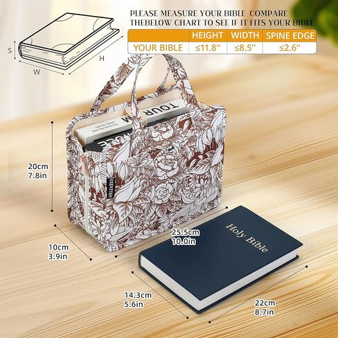 Bible Cover for Women with Accessories, Floral Pattern, Includes Highlighters, Pens, Bookmarks, Sticky Notes, Bible Case (Flower) in Saudi Arabia