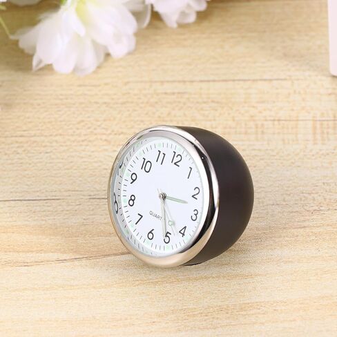 ibasenice Car Quartz Clock for Dashboard with Night Light Black Case White Dial Automotive Quartz Clock for Vehicle Interior Practical Car Night Lights and Trucks in Saudi Arabia