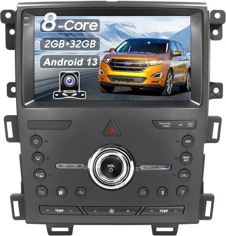 مجموعة ترقية راديو السيارة لسيارة Ford Edge 2010 2011 2012 2013 2014، CarPlay Android Auto، 2GB+32GB 8 نظام ستيريو أساسي، شاشة لمس 9 بوصة، GPS، بلوتوث، WiFi، SWC، MirrorLink in Kuwait