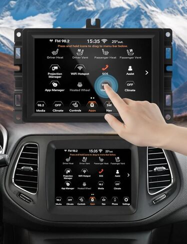 7" Uconnect Touch Screen Replacement with Bracket for Jeep Compass 2017–2020 & Renegade 2018–2020,OEM Fit LCD Digitizer, Replace TDO-WXGA0700K00033-V2 / 00057-V1 in Saudi Arabia