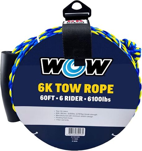 حبل سحب WOW Sports 6k 60 قدم مع عوامة إسفنجية عائمة 1 2 3 أو 4 أشخاص حبل سحب للقوارب، 11-3020 in Kuwait
