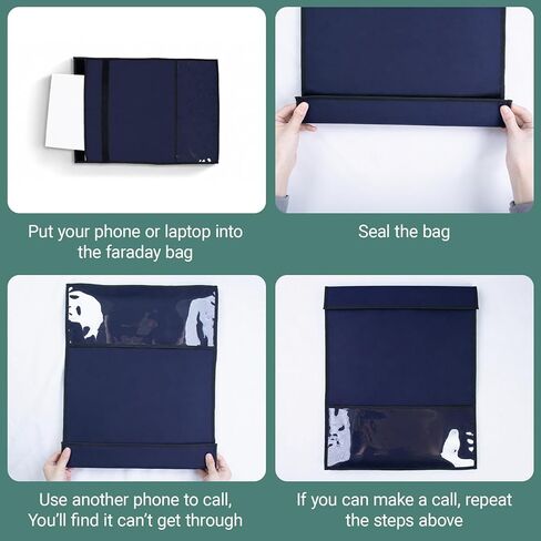 Faraday Bag for Laptops & Tablets, 14.4x17IN Faraday Cage, EMP Proof Bag, Faraday Bags for Phones & Car Keys, Fireproof & Waterproof Signal Blocker, RFID Faraday Pouch for Key Fob(Navy Blue) in Saudi Arabia