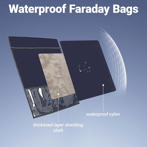Faraday Bag for Laptops & Tablets, 14.4x17IN Faraday Cage, EMP Proof Bag, Faraday Bags for Phones & Car Keys, Fireproof & Waterproof Signal Blocker, RFID Faraday Pouch for Key Fob(Navy Blue) in Saudi Arabia