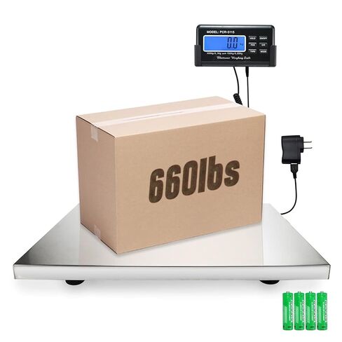 Charmline 1100lbs x 0.2lbs High Accuracy Digital Postal Scale with 41x21 in Large Stainless Steel Platform, Heavy Duty Scale for Dog, Pig, Goat Sheep, Battery & AC Adapter Powered, Slip-Resistant in Saudi Arabia