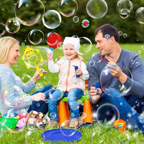28 Pcs Big Bubble Wand Bulk Set for Summer Outdoor Games Activities Party Favors Birthday Supplies, Big Bubble Maker with Tray in Saudi Arabia