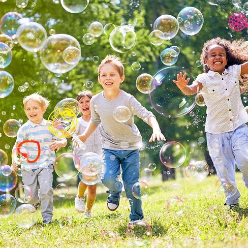 28 Pcs Big Bubble Wand Bulk Set for Summer Outdoor Games Activities Party Favors Birthday Supplies, Big Bubble Maker with Tray in Saudi Arabia