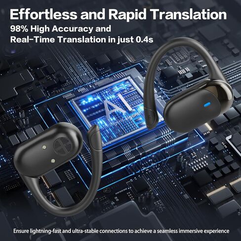 AI Translation Earbuds Real Time, 144 Language Translator Ear buds, Audifonos Traductores Inglés Español, 3-in-1 Translating Wireless Earphones Bluetooth Headphones for Travel Learning Business in Saudi Arabia