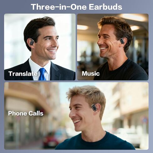 AI Translation Earbuds Real Time, 144 Language Translator Ear buds, Audifonos Traductores Inglés Español, 3-in-1 Translating Wireless Earphones Bluetooth Headphones for Travel Learning Business in Saudi Arabia