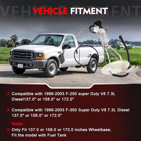 FG239A Tank Sending Unit Sender Kit Compatible with Ford F-250 Super Duty F-350 Super Duty 1999-2003 7.3L Diesel 137.0" or 158.0" or 172.0" Wheelbase Replace# F81Z9275AJ, PS175 in Saudi Arabia
