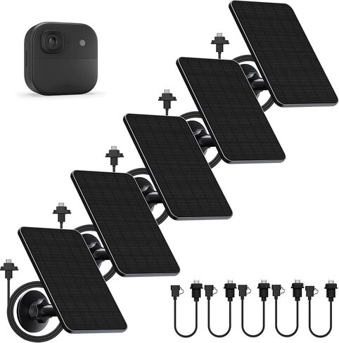 مجموعة من 5 ألواح شمسية من Rhorawill لكاميرا Blink Outdoor 2K+/4(الجيل الرابع)/الأماكن الخارجية (الجيل الثالث) XT3 وXT2/XT (غير متضمنة)/كاميرا Blink الخارجية، لوحة شمسية مع قابس مطاطي لكابل بطول 13.1 قدم in Kuwait