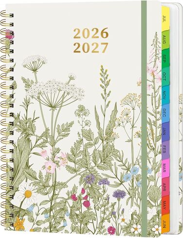 Planner 2026, Weekly & Monthly Calendar Planner, January 2026 - December 2026, Hardcover Agenda Book with Tabs, A5 (6.3" x 8.5"), Daily Organizer Notebook for Student Teacher Office School Supplies, Smiley Face in Saudi Arabia