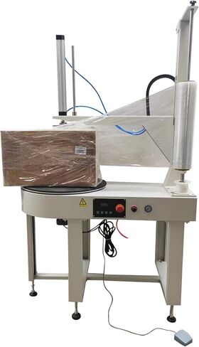 Electric Stretch Film Wrapping Machine Electric Pallet Wrapping Machine with 23.6"(60cm) Turntable Diameter for Industrial Packaging 120W 110V in Saudi Arabia