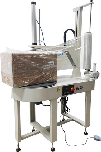 Electric Stretch Film Wrapping Machine Electric Pallet Wrapping Machine with 23.6"(60cm) Turntable Diameter for Industrial Packaging 120W 110V in Saudi Arabia