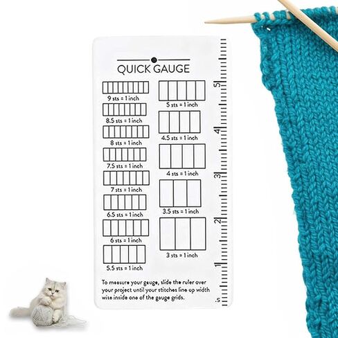 Quick Gauge Ruler for Knitting and Crochet, Instantly Measure Stitches & Rows Without Counting, Measuring Tool with Grid Measurement for DIY Sewing and Crochet Project Handcrafts, 1 Pack in Saudi Arabia