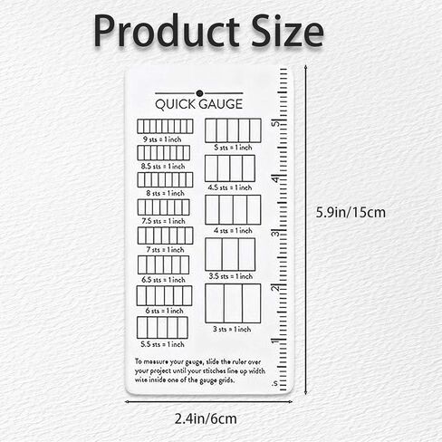 Quick Gauge Ruler for Knitting and Crochet, Instantly Measure Stitches & Rows Without Counting, Measuring Tool with Grid Measurement for DIY Sewing and Crochet Project Handcrafts, 1 Pack in Saudi Arabia