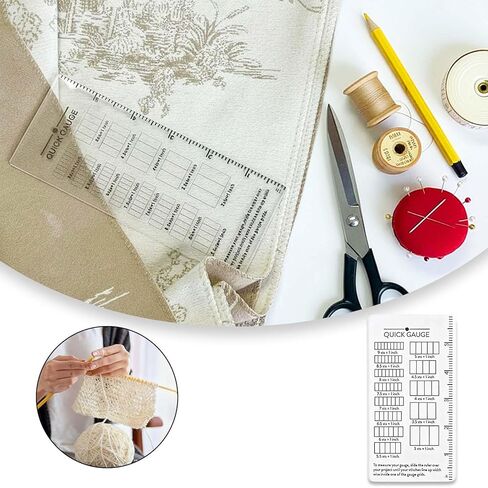 Quick Gauge Ruler for Knitting and Crochet, Instantly Measure Stitches & Rows Without Counting, Measuring Tool with Grid Measurement for DIY Sewing and Crochet Project Handcrafts, 1 Pack in Saudi Arabia