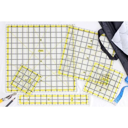 Liquidraw Quilting Ruler - 2.5" x 18" | Transparent Acrylic | Clear, Bold Imperial Measurement Markings | Patchwork Rectangle Quilting Template | Ideal for Quilting, Sewing & Cutting in Kuwait