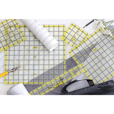 Liquidraw Quilting Ruler - 2.5" x 18" | Transparent Acrylic | Clear, Bold Imperial Measurement Markings | Patchwork Rectangle Quilting Template | Ideal for Quilting, Sewing & Cutting in Kuwait
