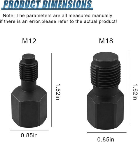 قطعتان من مطاردات خيط مستشعر الأكسجين، M18 × 1.5 مم وM12 × 1.25 مم، أداة إصلاح خيط قابس الإشعال، استبدال محول مستشعر O2 للسيارة مع محرك 3/8 بوصة لتنظيف وإصلاح الخيوط التالفة (أسود) in Kuwait