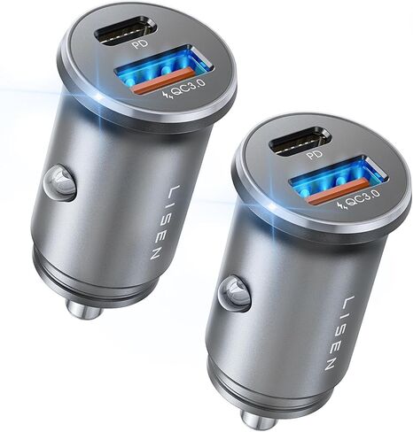 LISEN USB C Car Charger Adapter Fast Charge 95W [All Metal] Cigarette Lighter USB Charger Fast Charging PD65W Dual Port Car Phone Charger for iPhone 15 Pro Max Plus 14 Samsung Galaxy Red in Saudi Arabia