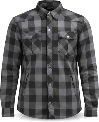 IronRoute Ember Red Motorcycle Flannel for Men Fully Lined with Aramid Fabric–Class AA Motorcycle Riding Shirt in Saudi Arabia