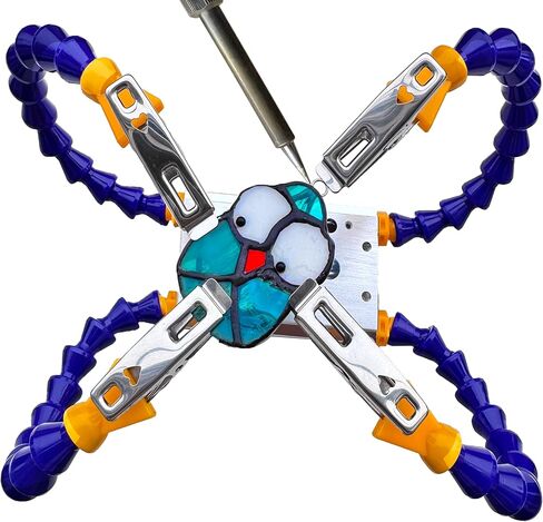 Soldering Clamps for Stained Glass Making, 4 Adjustable Helping Hands for Soldering Small Components, Stained Glass Supplies for Sun catcher Jewelry Making, Electronic Repairing in Saudi Arabia