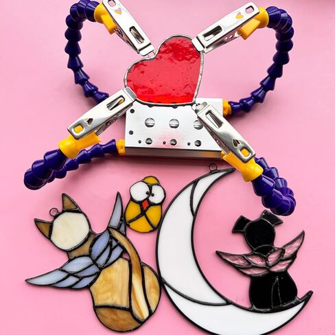 Soldering Clamps for Stained Glass Making, 4 Adjustable Helping Hands for Soldering Small Components, Stained Glass Supplies for Sun catcher Jewelry Making, Electronic Repairing in Saudi Arabia