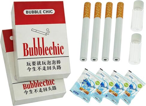 Bubble Cigarette Pack (2 Pack) – Realistic Fake Cigarette Bubble Blower, Mini Cigarette Bubbles Maker for Stress Relief, Fun Party Gift for Adults in Saudi Arabia
