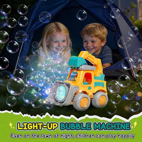 Bubble Machine for Toddlers 3-6: Construction Truck Bubble Lawn Mover, 2-in-1 Handheld Push Automatic Bubble Blower with Led Lights USB Rechargeable, Bubbles Toy for Kids Boy Girl 3-6 Year Old in Kuwait