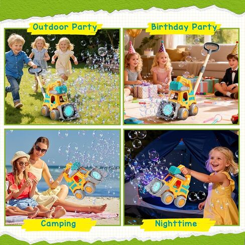 Bubble Machine for Toddlers 3-6: Construction Truck Bubble Lawn Mover, 2-in-1 Handheld Push Automatic Bubble Blower with Led Lights USB Rechargeable, Bubbles Toy for Kids Boy Girl 3-6 Year Old in Kuwait
