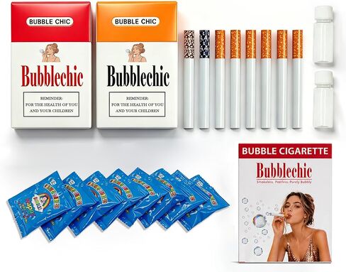 Bubble Cigarette Pack (2 Pack) – Realistic Fake Cigarette Bubble Blower, Mini Cigarette Bubbles Maker for Stress Relief, Fun Party Gift for Adults in Saudi Arabia
