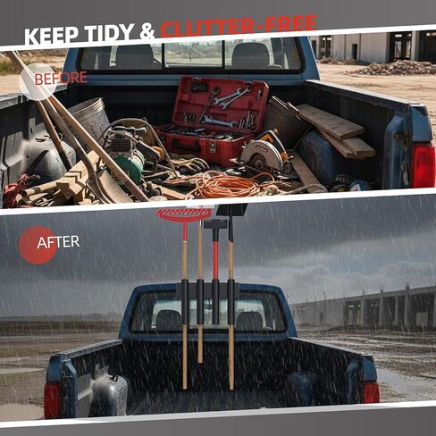 2 Pack Shovel Holder for Truck, Heavy Duty 8-Holes Hand Tool Rack for Truck Trailers & Garage or Shed Walls, Tool Holder for Shovels, Rakes, Hoes - 4 Holes in 1 Group in Kuwait