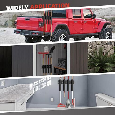 2 Pack Shovel Holder for Truck, Heavy Duty 8-Holes Hand Tool Rack for Truck Trailers & Garage or Shed Walls, Tool Holder for Shovels, Rakes, Hoes - 4 Holes in 1 Group in Kuwait