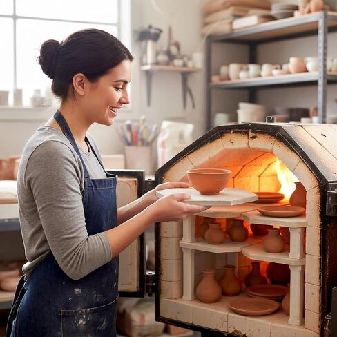Verdanzia 2 Pack Octagon Kiln Shelf، 2.9 بوصة طول جانبي يصل إلى 2280 درجة فهرنهايت لصهر الزجاج والسيراميك، سمك 0.5 بوصة يستخدم في معظم الفرن in Kuwait