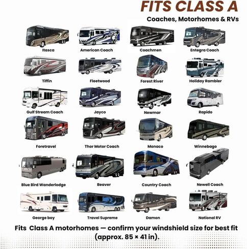 Windshield Sun Shade | fits RV Class-A | Certified 99.87% UVB & 99.02% UVA Protection Sun Shade. Award Winning Sunshade for Car Windshield with Patented Technology. Car Window Shades by Kinder Fluff in Saudi Arabia