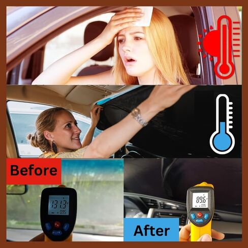 Windshield Sun Shade | fits RV Class-A | Certified 99.87% UVB & 99.02% UVA Protection Sun Shade. Award Winning Sunshade for Car Windshield with Patented Technology. Car Window Shades by Kinder Fluff in Saudi Arabia