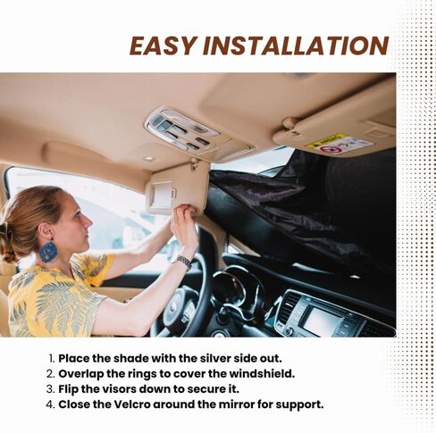Windshield Sun Shade | fits RV Class-A | Certified 99.87% UVB & 99.02% UVA Protection Sun Shade. Award Winning Sunshade for Car Windshield with Patented Technology. Car Window Shades by Kinder Fluff in Saudi Arabia
