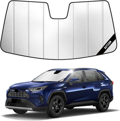 Windshield Sun Shade for Toyota RAV4 2019-2025, Custom-fit Windshield Cover, Keep Vehicle Cool, Protect Dashboard, Foldable Car Window Shades – Toyota RAV4 Accessories in Saudi Arabia