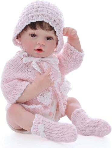 20-Inch Reborn Baby Doll, Cute Realistic Newborn Baby Doll with Slightly Open Mouth, Full-Body Vinyl Baby Dolls for 3+ Ages, Gifts, Emotional Healing in Saudi Arabia