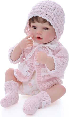 20-Inch Reborn Baby Doll, Cute Realistic Newborn Baby Doll with Slightly Open Mouth, Full-Body Vinyl Baby Dolls for 3+ Ages, Gifts, Emotional Healing in Saudi Arabia