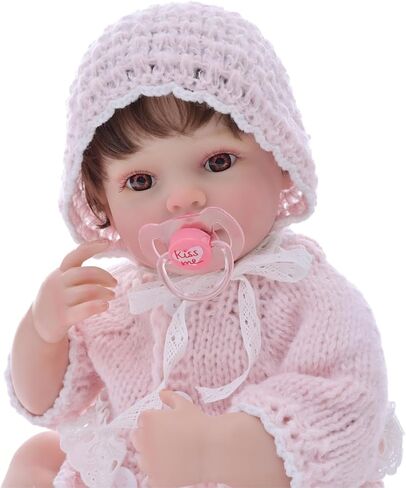 20-Inch Reborn Baby Doll, Cute Realistic Newborn Baby Doll with Slightly Open Mouth, Full-Body Vinyl Baby Dolls for 3+ Ages, Gifts, Emotional Healing in Saudi Arabia