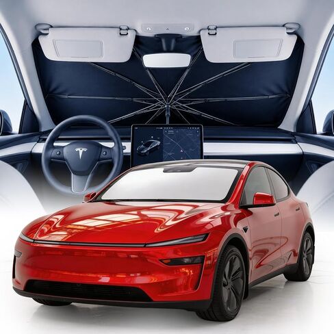 [2026 Upgrade] Weektic Windshield Sun Shade Umbrella, [Double Thickened Ice Crystal Coating] Sun & Heat Protection, Keep Vehicle Cool & Protect Interior, Zero Light Leakage Medium 57" L x 31" W in Saudi Arabia