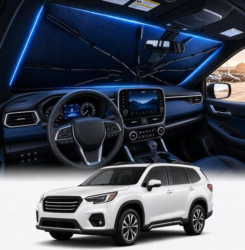 [ترقية 2026] مظلة DooGooCoo للزجاج الأمامي للسيارة Honda Pilot 2015-2025 2026 [100% حجب ضوء الشمس، كريستال الثلج البارد] مظلة للزجاج الأمامي للسيارة لتظليل الشمس للطيار، مقاس مخصص للطيار. in Kuwait